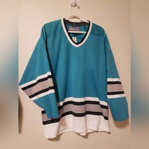 Bauer Authentic Hockey Jersey Mens Medium Blank San Jose Sharks 🦈
